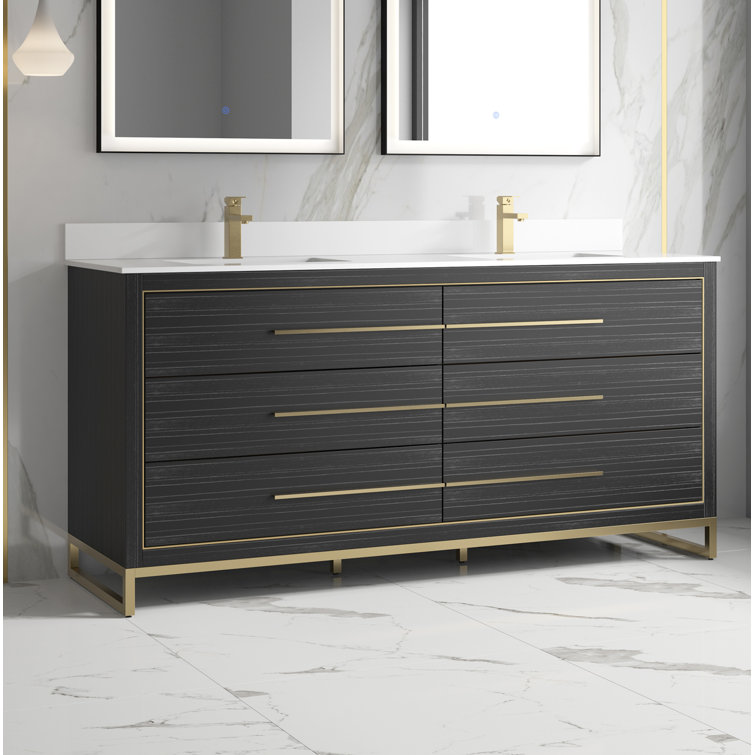 Everly Quinn Emilis 72" Double Bathroom Vanity Set Wayfair